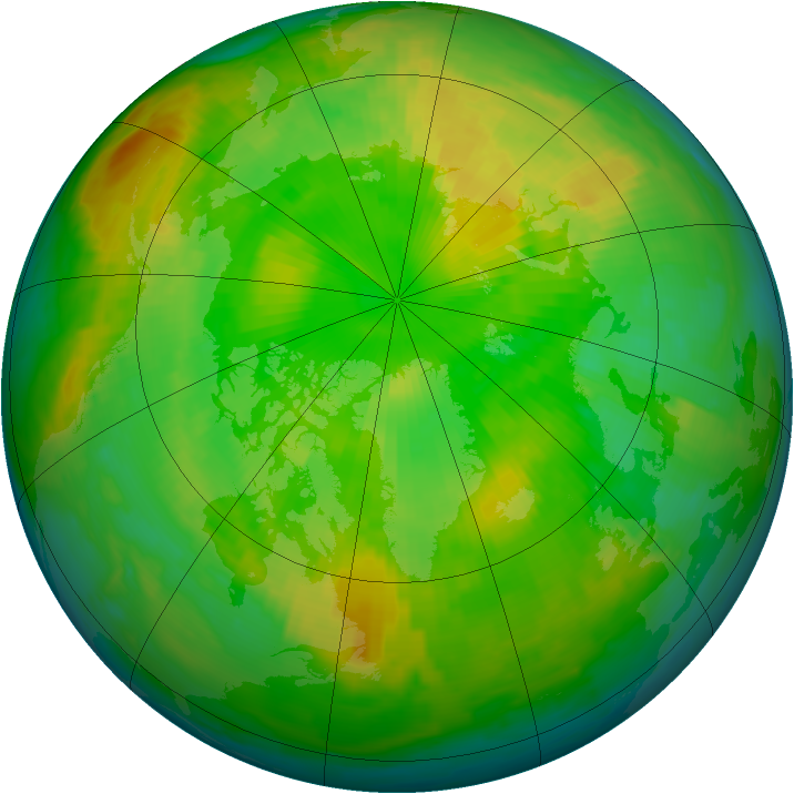 Arctic ozone map for 11 June 1997